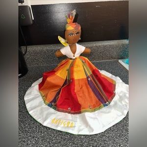 Antigua Reversible Rag Doll 12 inches Beautiful detail.